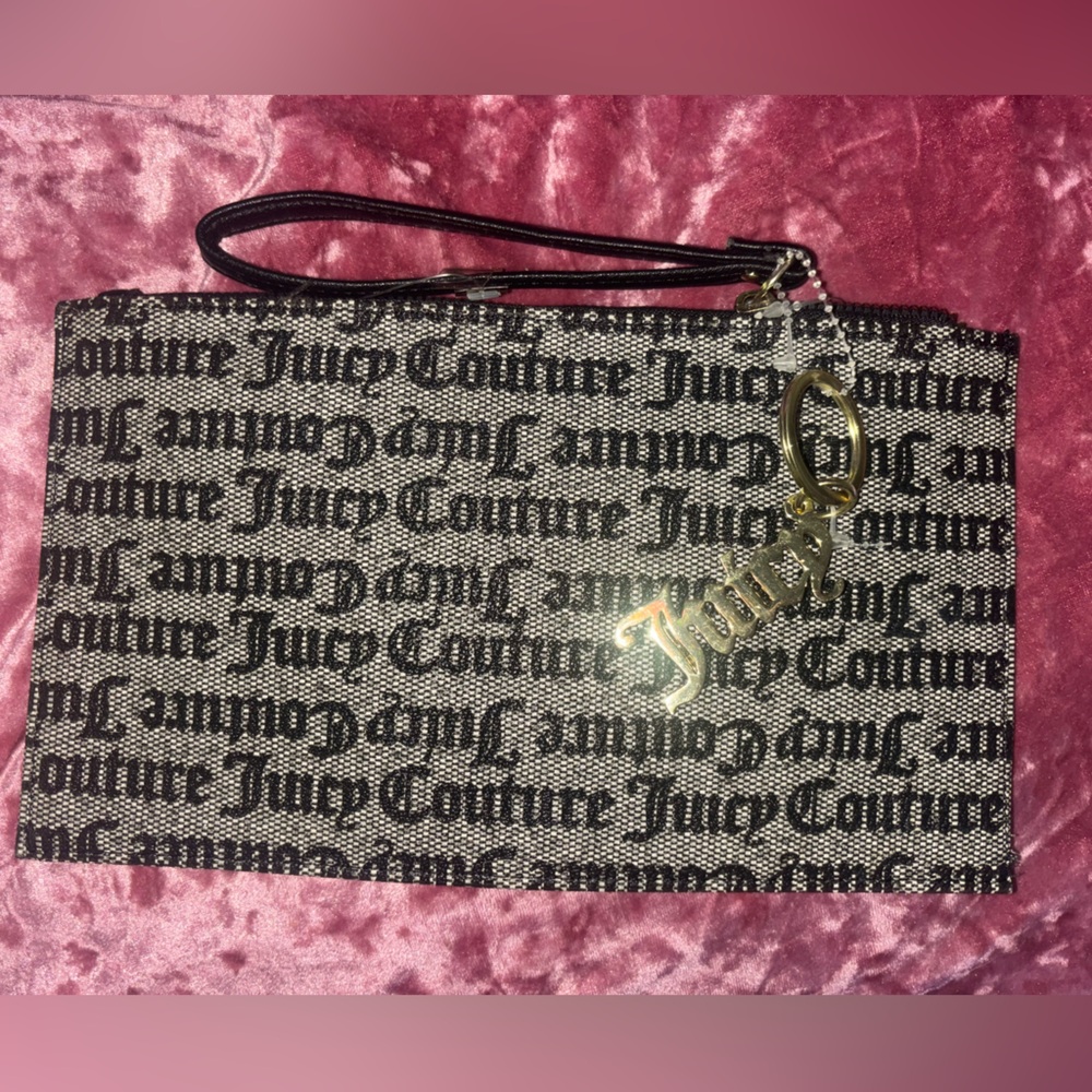 Juicy Couture Black and Gold Wristlet